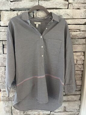 J. Crew Womens Striped Popover Blouse Size 10